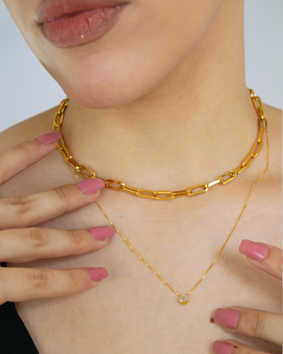 Colar Ponto de Luz 5MM Veneziana Fina Ouro 18K