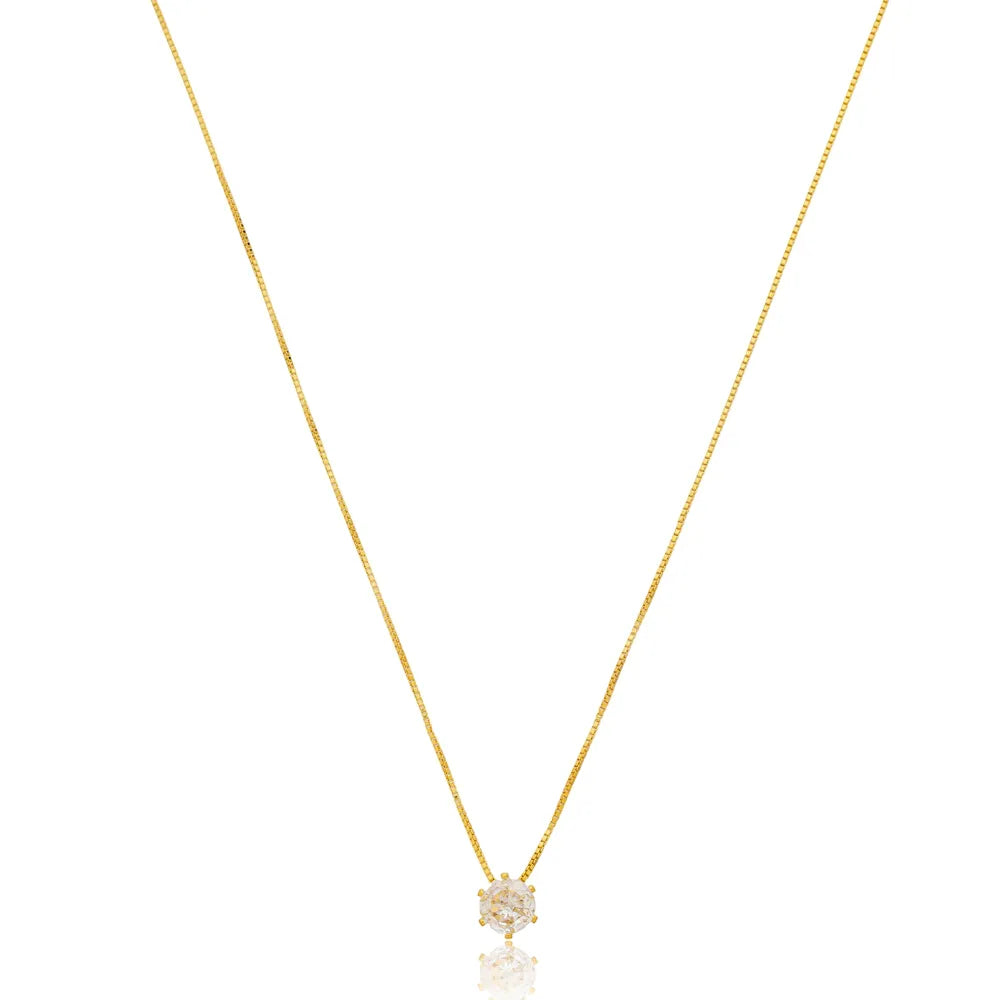Colar Ponto de Luz 5MM Veneziana Fina Ouro 18K