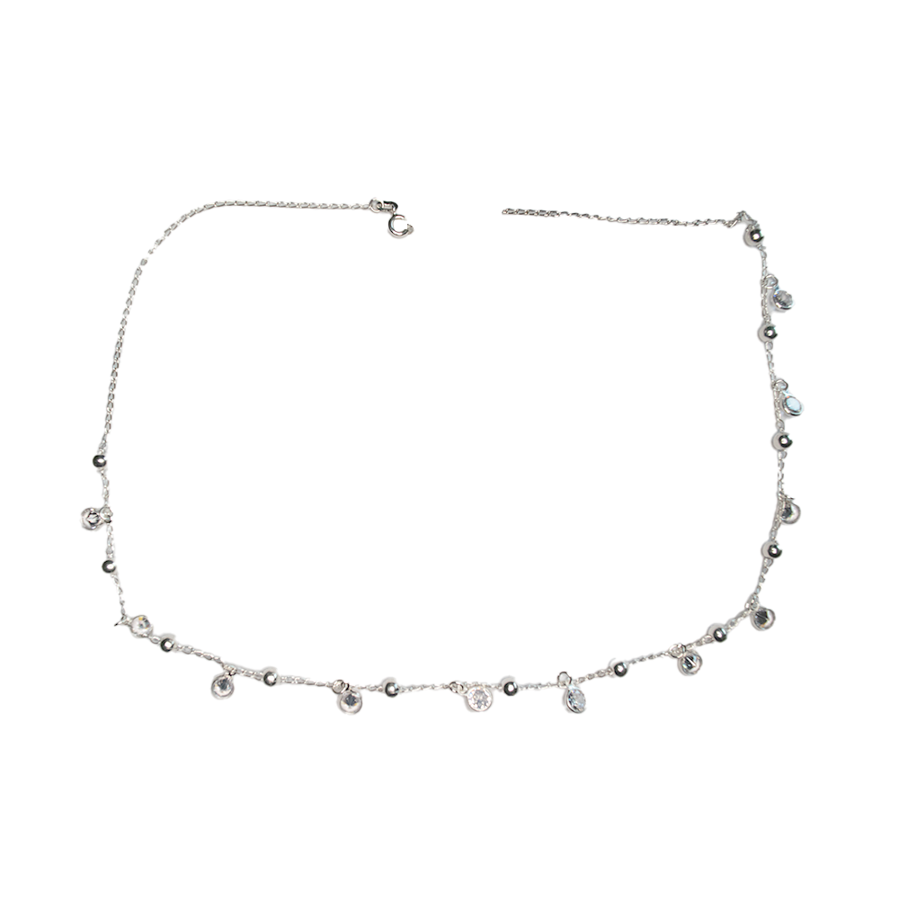 Colar com Pingentes Redondos Prata 925