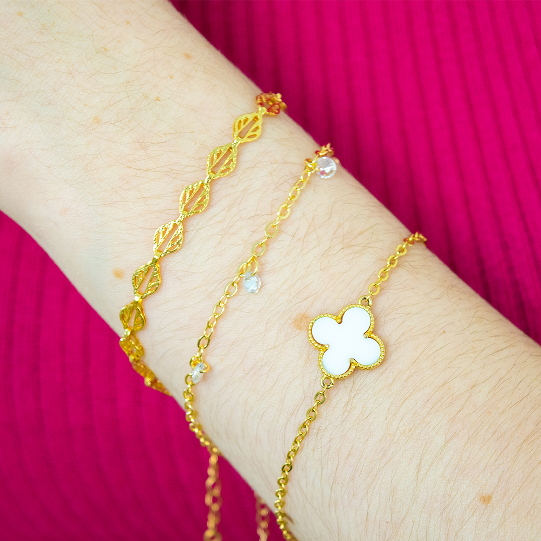 Pulseira Cinco Pontos de Luz Ouro 18K