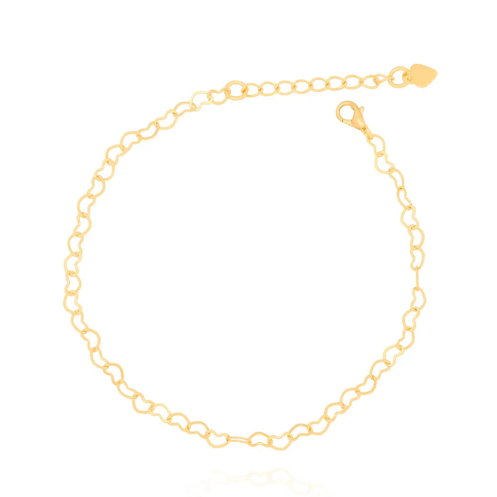 Pulseira Elos de Corações Ouro 18K