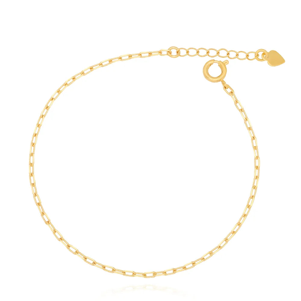 Pulseira Elos Quadrados Pequenos 2MM Ouro 18K