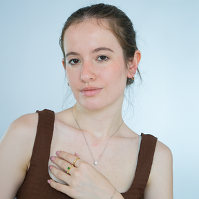 Colar Círculo Pequeno Cravejado Ródio Branco