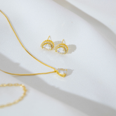 Conjunto Gota Detalhado Ouro 18K