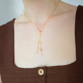 Colar Gravata Detalhes 55cm Ouro 18K