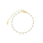 Pulseira com Sequência de Pérolas Ouro 18K