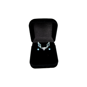 Conjunto Pulseira Pedra e Coração Acompanhado de Brinco Prata 925