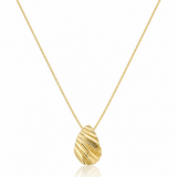Colar Gota com Riscos 50cm Ouro 18K