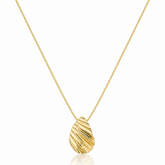 Colar Gota com Riscos 50cm Ouro 18K