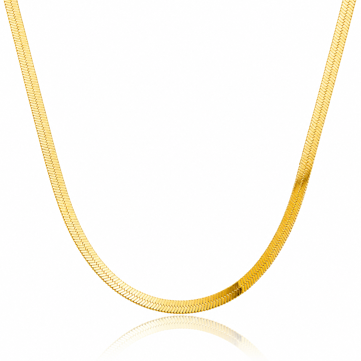 Colar Choker Malha Lisa 2MM Ouro 18K