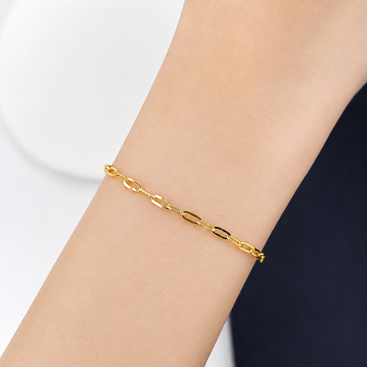 Pulseira Elos Ovais Ouro 18K