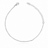 Pulseira Chapinhas de Coração Ródio Branco