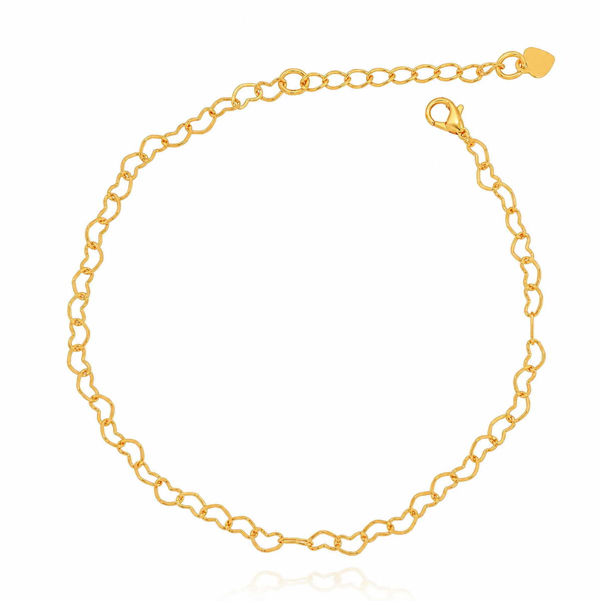 Pulseira Elos de Corações Ouro 18K