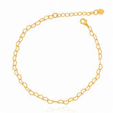 Pulseira Elos de Corações Ouro 18K