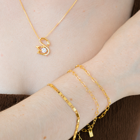 Pulseira Elos Retangulares 2MM Ouro 18K