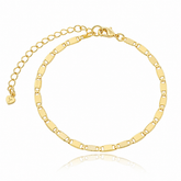 Pulseira Elos de Plaquinha Retangular Ouro 18K