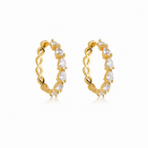 Brinco Argola Zircônia Gota Ouro 18K