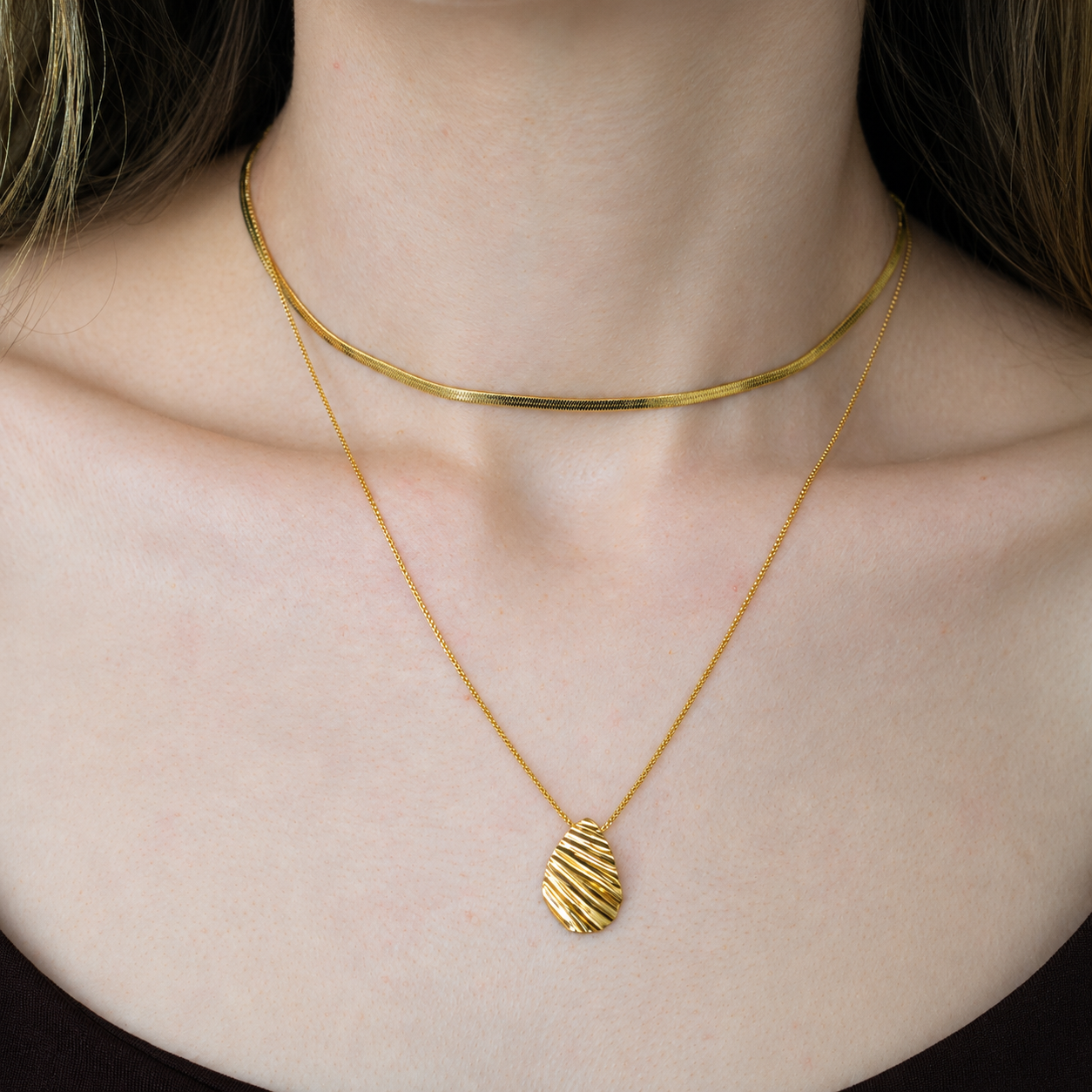 Colar Choker Malha Lisa 2MM Ouro 18K