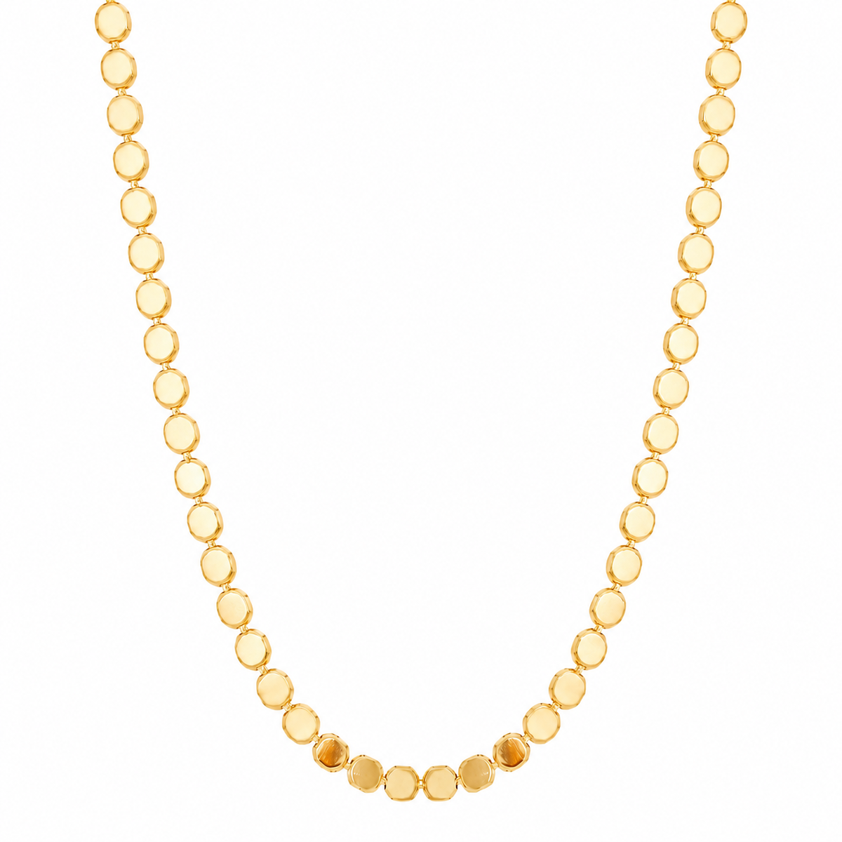 Colar Choker Bolinhas Achatadas Ouro 18K