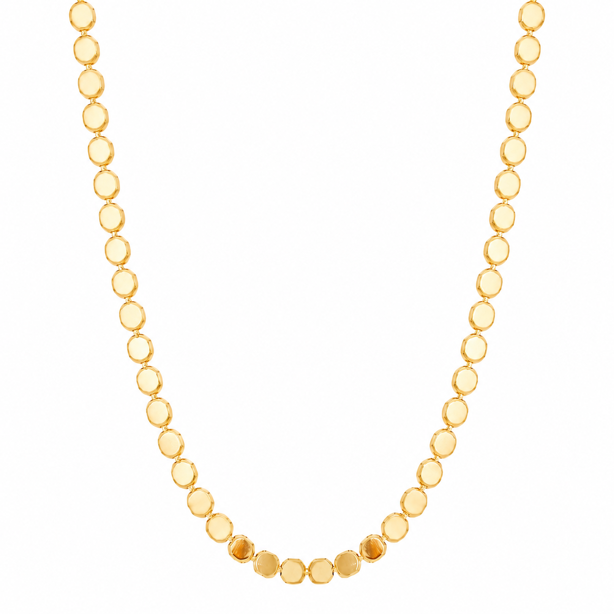 Colar Choker Bolinhas Achatadas Ouro 18K
