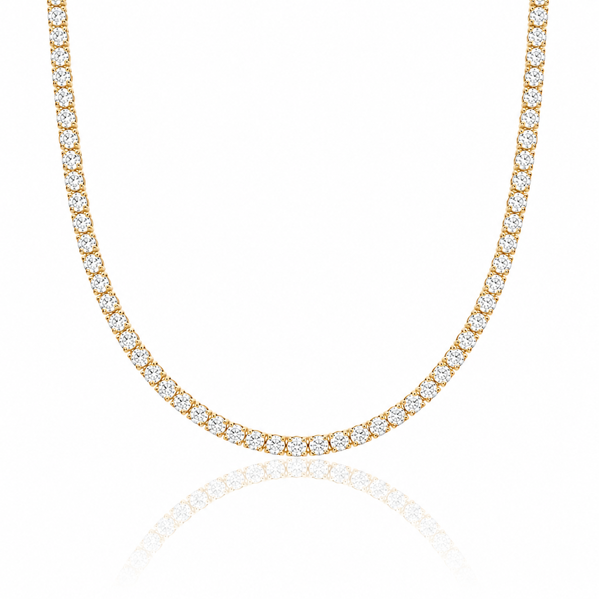 Colar Choker Riviera Cristal 2MM Semijoia Ouro 18K