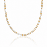 Colar Choker Riviera Cristal 2MM Semijoia Ouro 18K