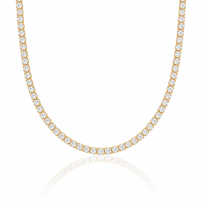 Colar Choker Riviera Cristal 2MM Semijoia Ouro 18K
