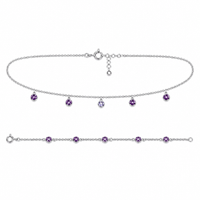 Conjunto Colar com Pingentes Acompanhado de Pulseira com Pingentes Prata 925