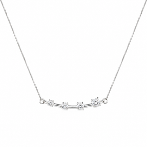 Colar Estrela Cadente com Zircônias Prata 925