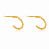 Brinco Argola Texturizada com Riscos Ouro 18K