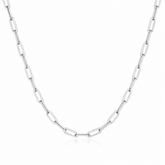 Colar Choker Elos Retangulares Verniz Italiano Branco