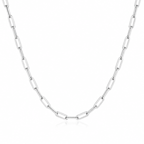 Colar Choker Elos Retangulares Verniz Italiano Branco
