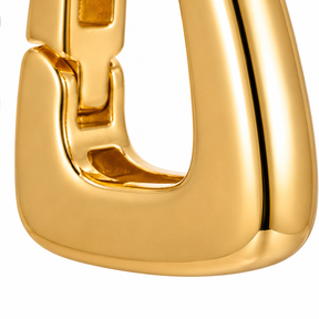 Brinco Dupla Argola Triangular Lisa Ouro 18K