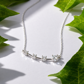 Colar Estrela Cadente com Zircônias Prata 925