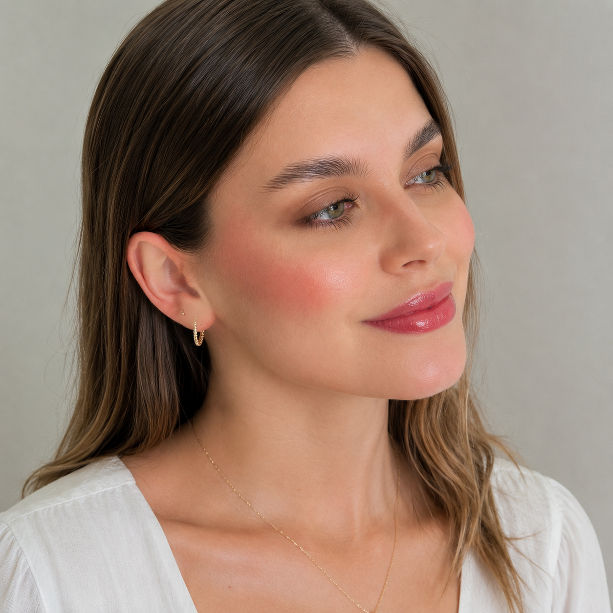 Brinco Argola Texturizada com Riscos Ouro 18K