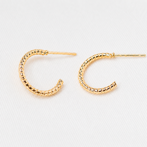 Brinco Argola Texturizada com Riscos Ouro 18K