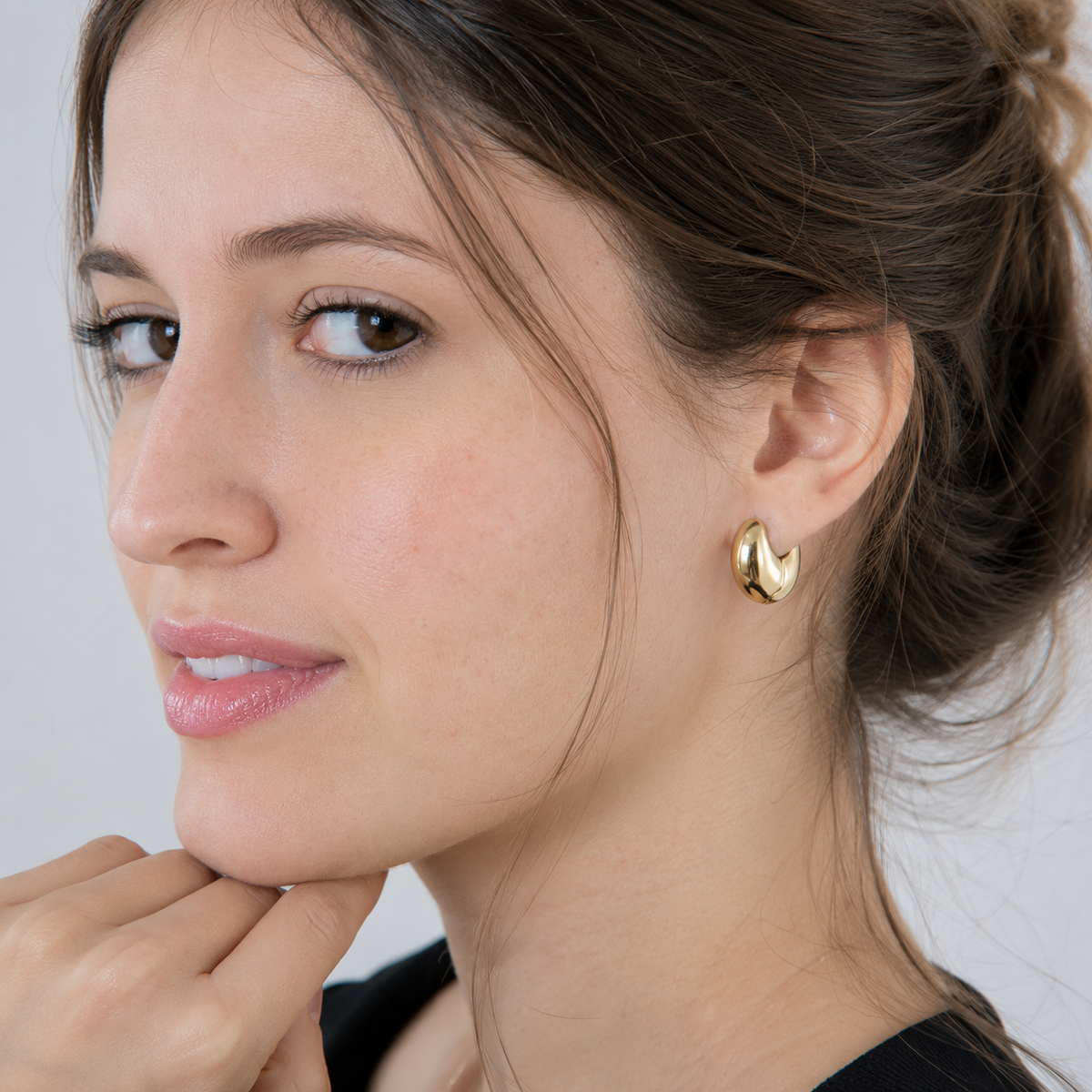 Brinco Argola em U Ouro 18K