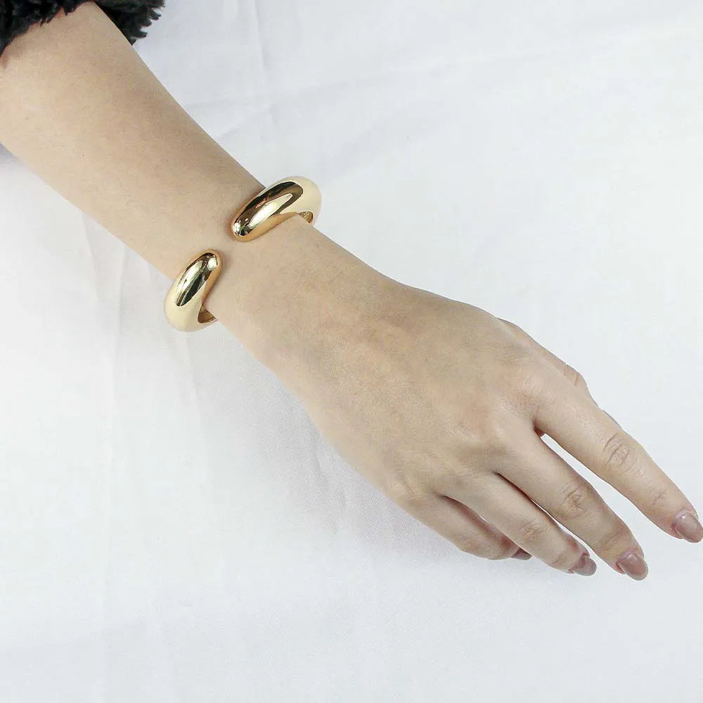 Bracelete Arredondado Liso Ouro 18K