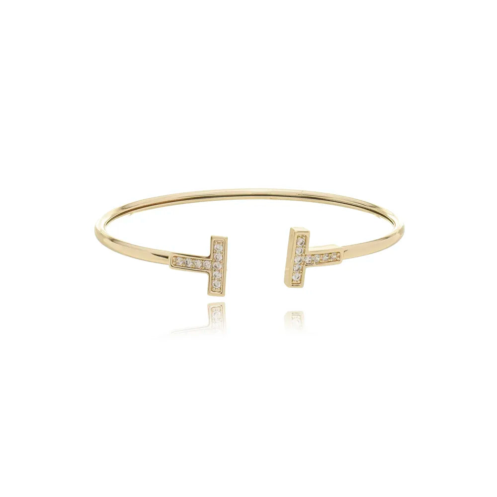 Bracelete com Haste nas Extremidades Ouro 18K