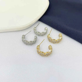 Brinco Argola Flores Cravejadas Cristal