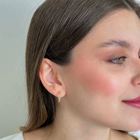 Brinco Argola Texturizada com Riscos Ouro 18K