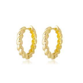 Brinco Argola Torcida Média com Texturas