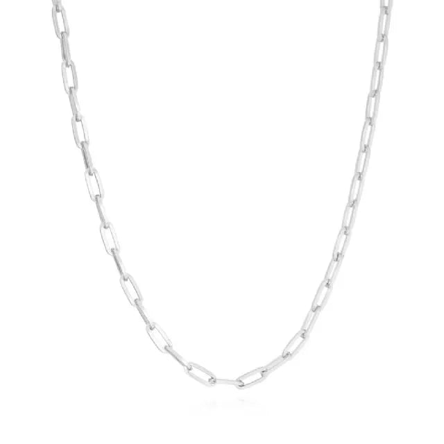 Colar Choker Elos Retangulares Verniz Italiano Branco