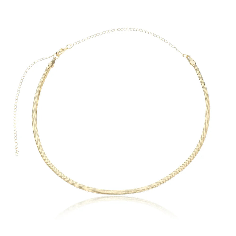 Colar Choker Snake 2MM Ouro 18K
