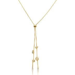 Colar Gravata Detalhes 55cm Ouro 18K