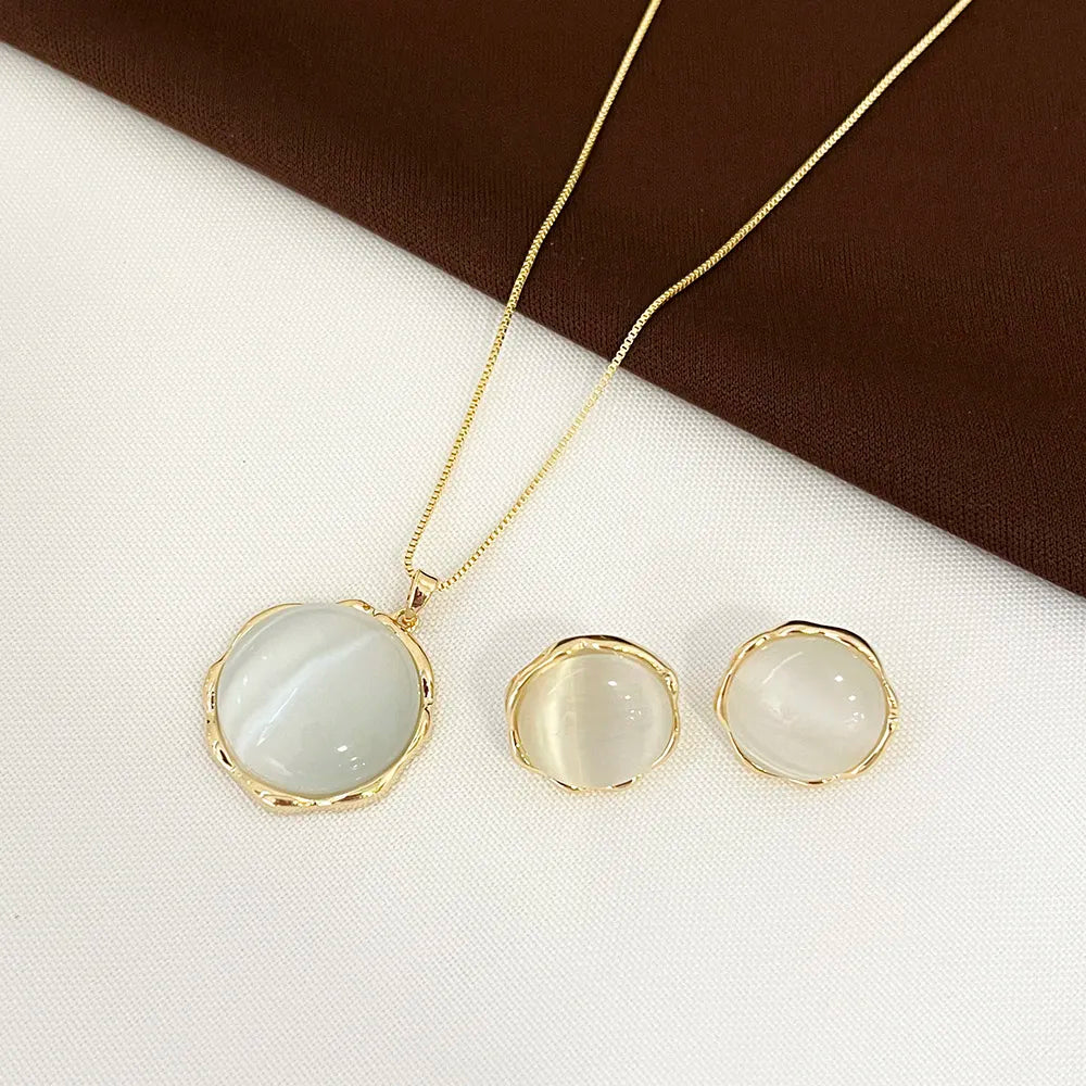 Conjunto Pérola Redonda 50cm Ouro 18K