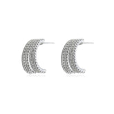 Brinco Argola Quatro Fileiras de Micro Zircônia