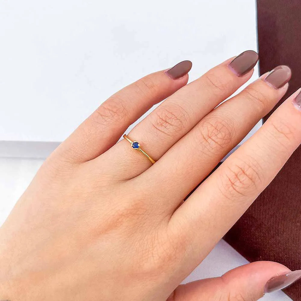 Anel Regulável de Formatura Zircônia Amarelo Ouro 18K
