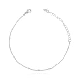 Pulseira Chapinhas de Coração Ródio Branco