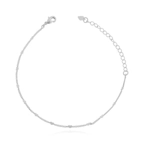 Pulseira Chapinhas de Coração Ródio Branco